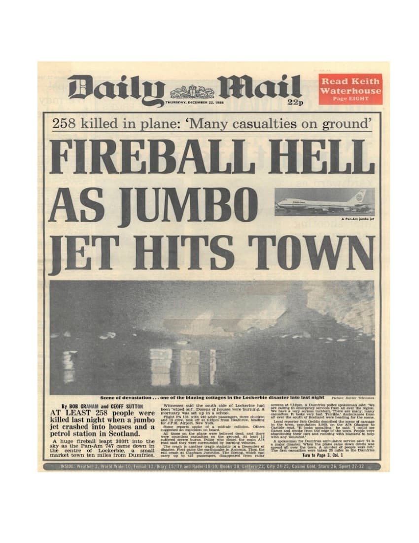 19881222_Daily Mail_Fireball Hell as Jumbo Jet Hits Town