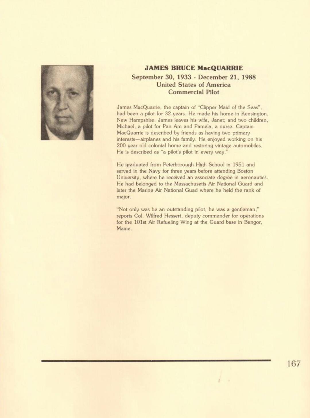 James MacQuarrie | Pan Am 103 Lockerbie Legacy Foundation